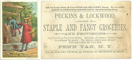 VICTORIAN TRADE CARD FOR ACME SOAP WILLIE DON'T FALL