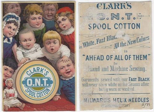 VICTORIAN TRADE CARD FOR CLARK'S THREAD WITH LOTS OF BABIES