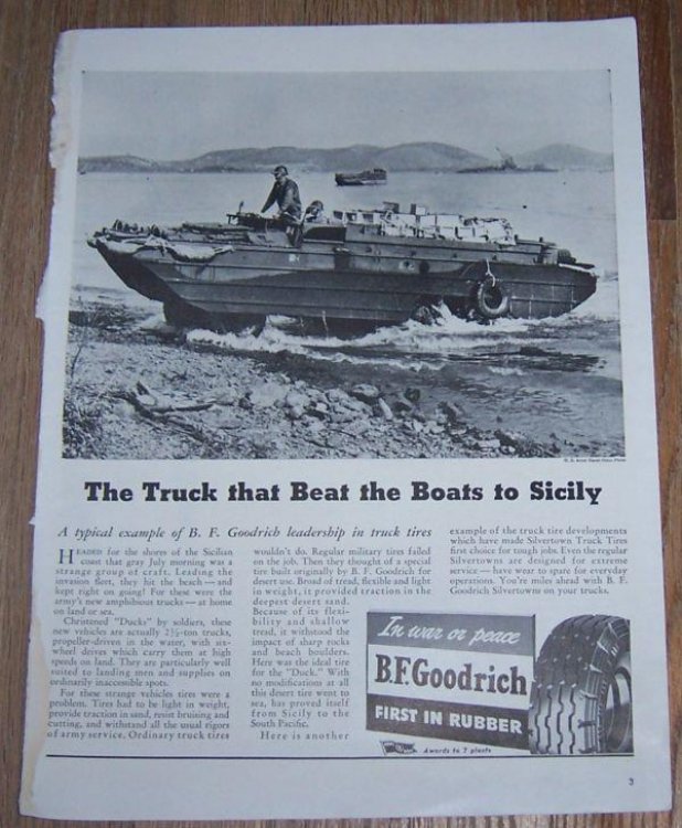 1943 WORLD WAR II B. F. GOODRICH TRUCK TIRES MAGAZINE ADVERTISEMENT
