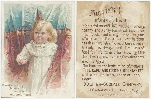 VICTORIAN TRADE CARD FOR MELLIN'S FOOD WITH INFANT