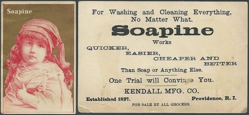 VICTORIAN TRADE CARD FOR SOAPINE WITH GIRL
