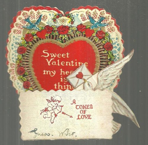 VICTORIAN FOLD OUT VALENTINE WITH DOVE AND HONEYCOMB