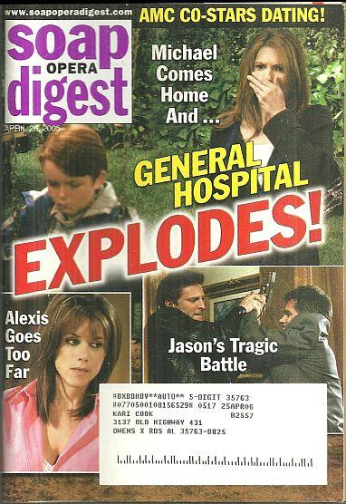 SOAP OPERA DIGEST APRIL 26, 2005