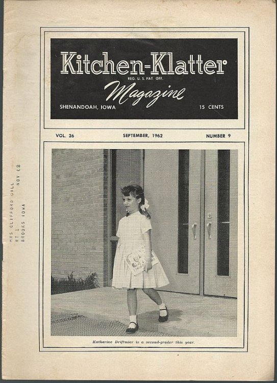 KITCHEN KLATTER MAGAZINE SEPTEMBER 1962