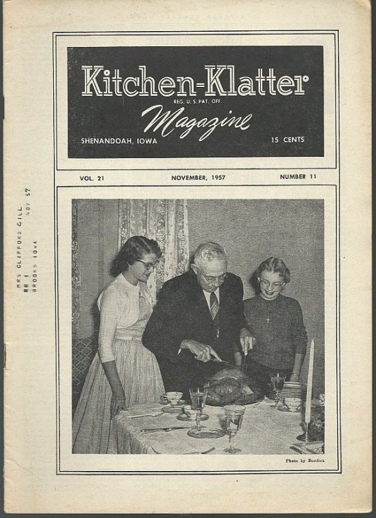 KITCHEN KLATTER MAGAZINE NOVEMBER 1957