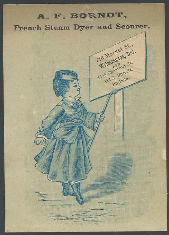 VICTORIAN TRADE CARD FOR A. F. BORNOT WITH LOVELY LADY