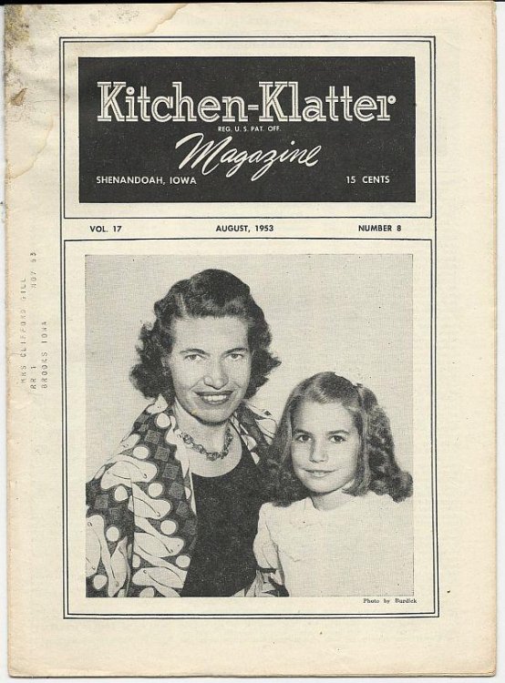KITCHEN KLATTER MAGAZINE AUGUST 1953