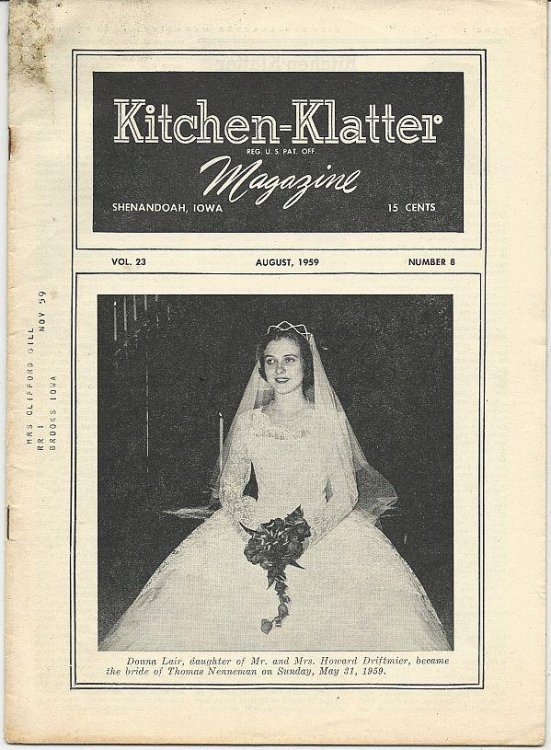 KITCHEN KLATTER MAGAZINE AUGUST 1959