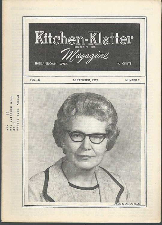 KITCHEN KLATTER MAGAZINE SEPTEMBER 1969