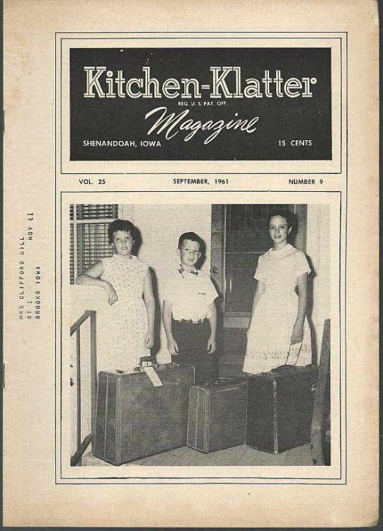 KITCHEN KLATTER MAGAZINE SEPTEMBER 1961