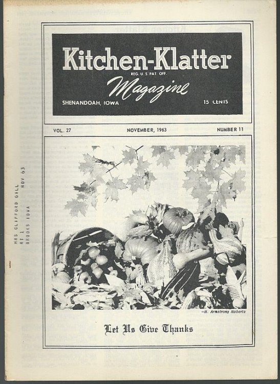 KITCHEN KLATTER MAGAZINE NOVEMBER 1963
