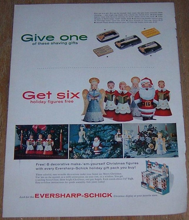 1957 SCHICK LIFE MAGAZINE COLOR CHRISTMAS ADVERTISEMENT