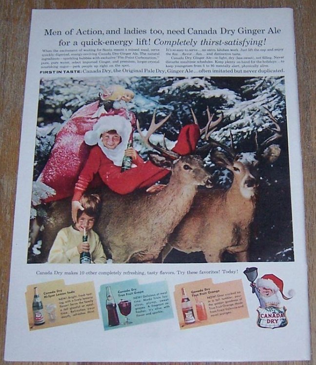 1957 CANADA DRY LIFE MAGAZINE COLOR CHRISTMAS ADVERTISEMENT