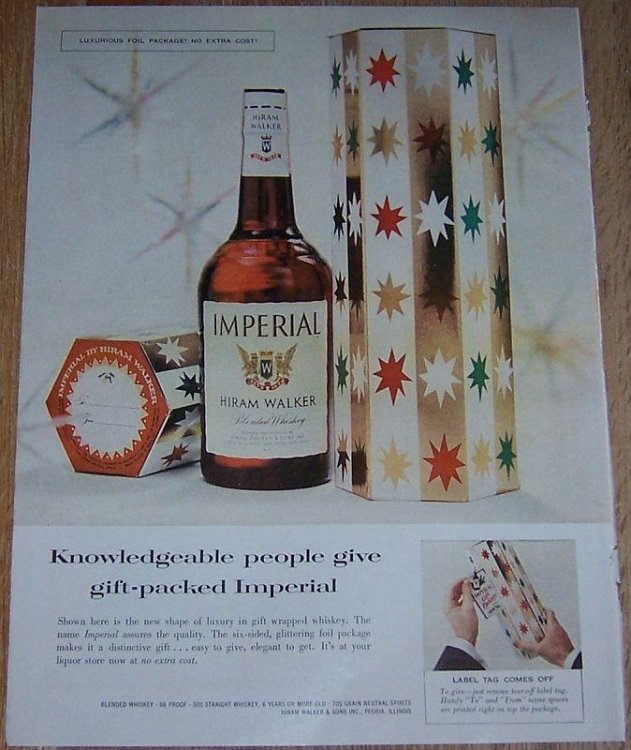 1957 HIRAM WALKER IMPERIAL WHISKEY LIFE MAGAZINE COLOR CHRISTMAS ADVERTISEMENT