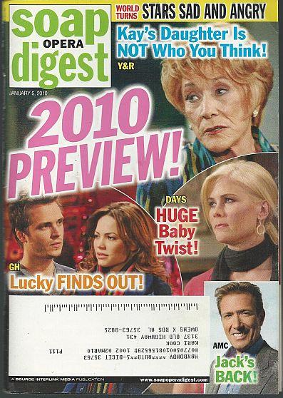 SOAP OPERA DIGEST JANUARY 5, 2010