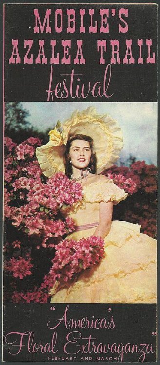VINTAGE SOUVENIR TRAVEL BROCHURE FOR MOBILE'S AZALEA TRAIL FESTIVAL, MOBILE, ALABAMA America's Floral Extravaganza, February and March