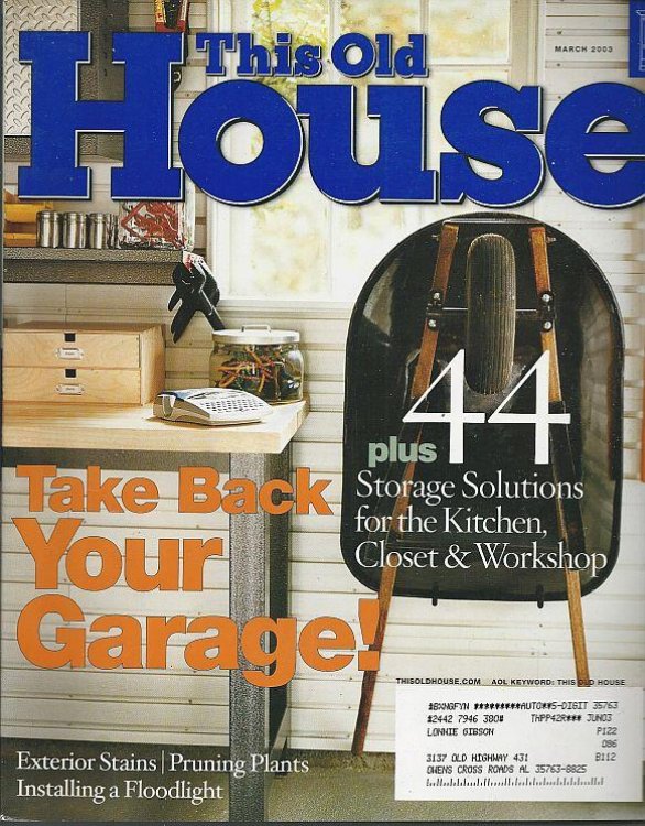 THIS OLD HOUSE MAGAZINE MARCH 2003