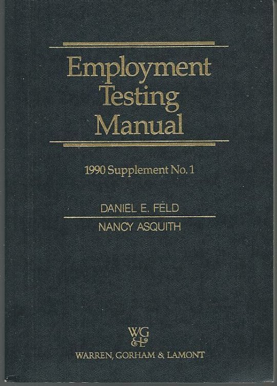 EMPLOYMENT TESTING MANUAL 1990 Supplement No. 1