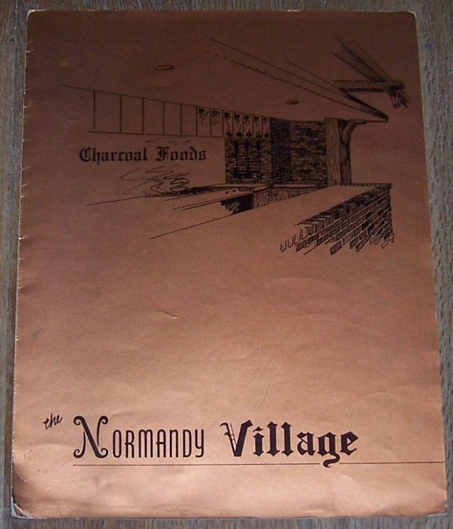MENU FOR THE NORMANDY VILLAGE RESTAURANT