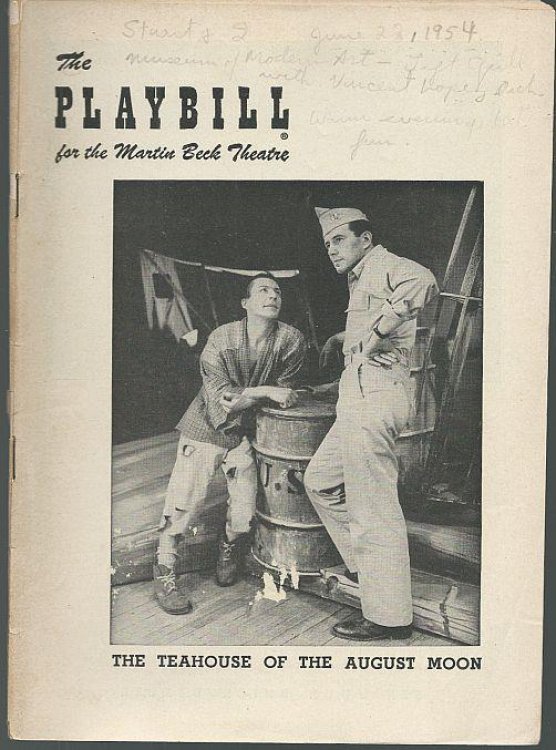 TEAHOUSE OF THE AUGUST MOON, JUNE 14, 1954