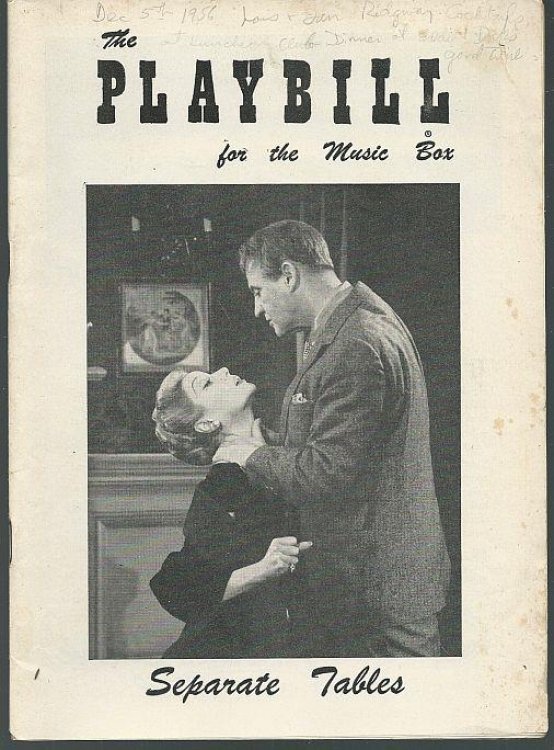 SEPARATE TABLES, DECEMBER 3, 1956