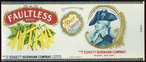 FAULTLESS BRAND WAX BEANS CAN LABEL