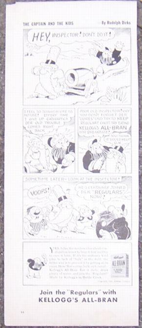 1940 CAPTAIN AND THE KIDS ALL BRAN CEREAL MAGAZINE ADVERTISEMENT