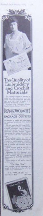 1917 LADIES HOME JOURNAL ROYAL SOCIETY EMBROIDERY PACKAGE OUTFITS MAGAZINE ADVERTISEMENT
