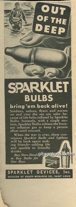 1944 WORLD WAR II SPARKLET BULBS MAGAZINE ADVERTISEMENT