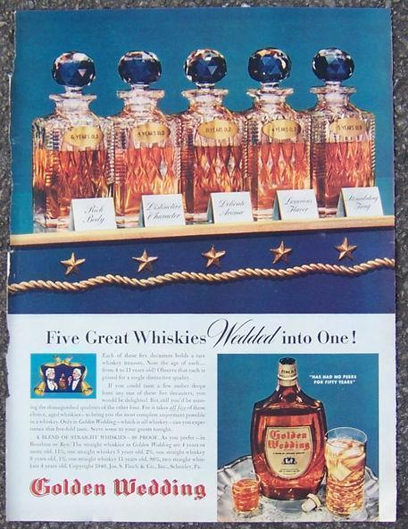 1940 GOLDEN WEDDING WHISKEY MAGAZINE ADVERTISEMENT