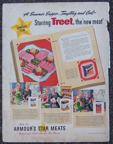 1940 ARMOUR'S STAR CANNED MEATS MAGAZINE ADVERTISEMENT