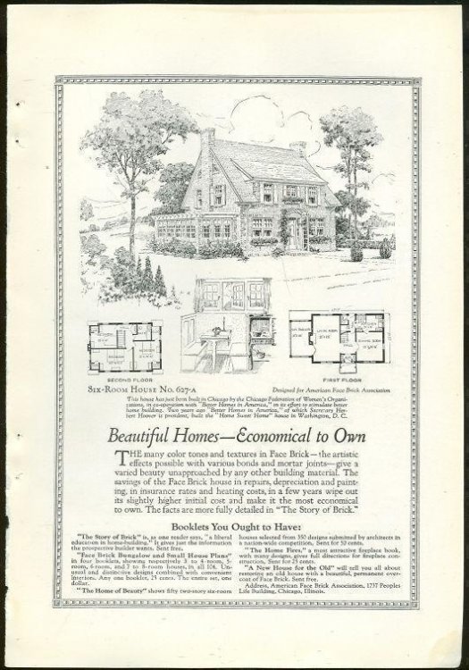 1925 NATIONAL GEOGRAPHIC BEAUTIFUL HOMES WITH FACE BRICK ADVERTISEMENT