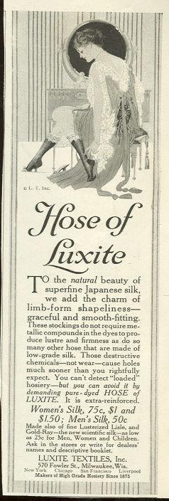 1916 LADIES HOME JOURNAL HOSE OF LUXITE MAGAZINE ADVERTISEMENT