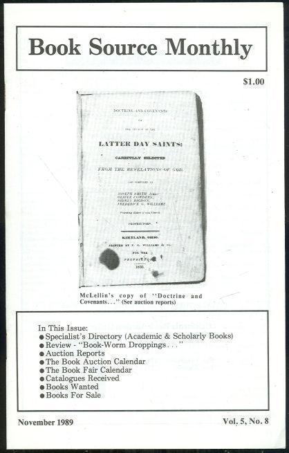 BOOK SOURCE MONTHLY MAGAZINE NOVEMBER 1989
