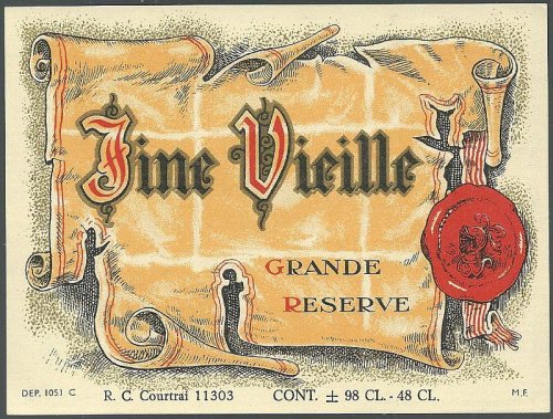 VINTAGE WINE LABEL FOR FINE VIEILLE GRANDE RESERVE