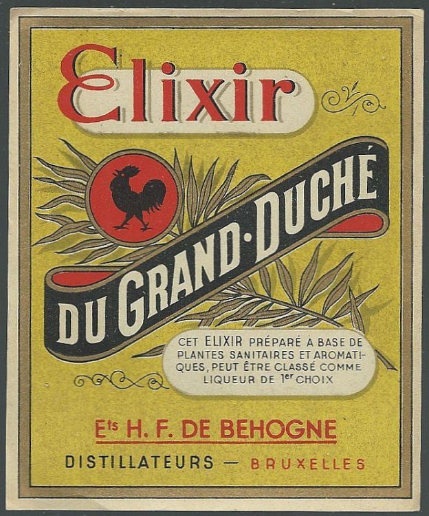 VINTAGE LABEL FOR ELIXIR DU GRAND DUCHE