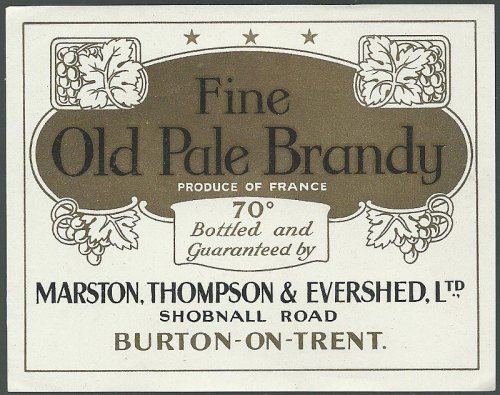 VINTAGE LABEL FOR FINE OLD PALE BRANDY