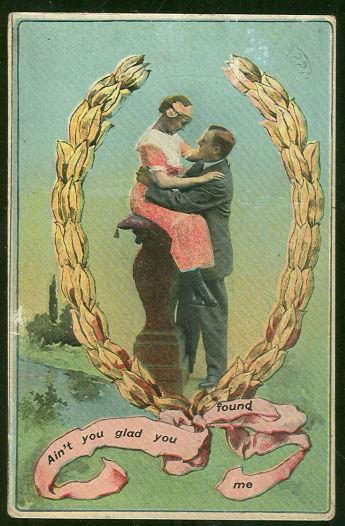VICTORIAN COURTING COUPLE AIN'T YOU GLAD YOU FOUND ME