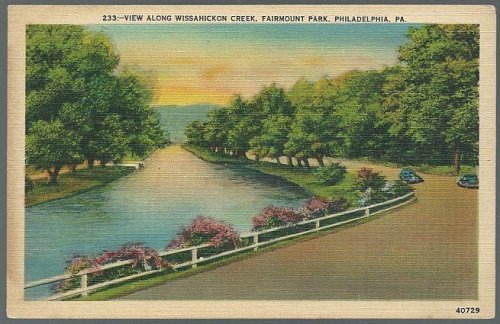 VIEW ALONG WISSAHICKON CREEK, FAIRMOUNT PARK, PHILADELPHIA, PENNSYLVANIA
