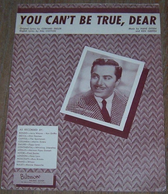 YOU CAN'T BE TRUE, DEAR