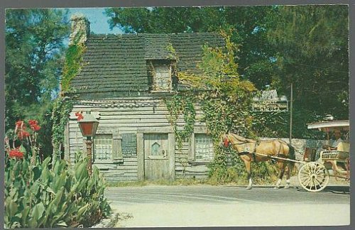 POSTCARD OF OLDEST WOODEN SCHOOLHOUSE IN THE US, ST. AUGUSTINE, FLORIDA