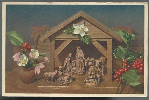 CHRISTMAS POSTCARD OF NATIVITY SCENE