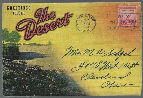 SOUVENIR POSTCARD FOLDER GREETINGS FROM THE DESERT