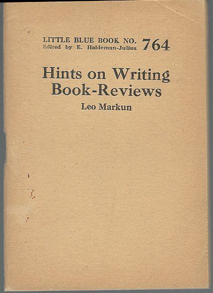 HINTS ON WRITING BOOK-REVIEWS
