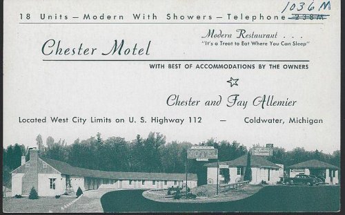 CHESTER MOTEL, COLDWATER, MICHIGAN