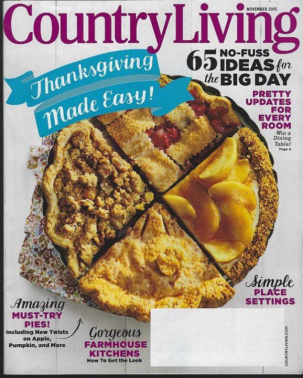 COUNTRY LIVING MAGAZINE NOVEMBER 2015