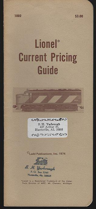 LIONEL CURRENT PRICING GUIDE