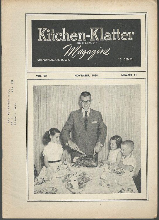 KITCHEN KLATTER MAGAZINE NOVEMBER 1958