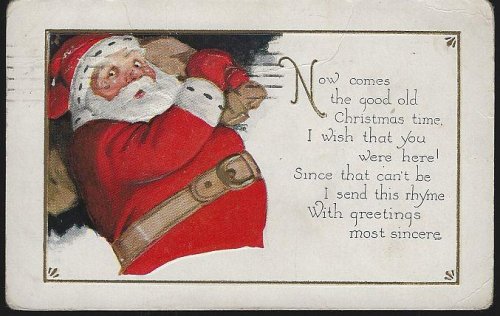 CHRISTMAS POSTCARD WITH SANTA CLAUS