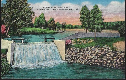 MOOSE LAKE AND DAM, MOOSEHEART NEAR AURORA, ILLINOIS